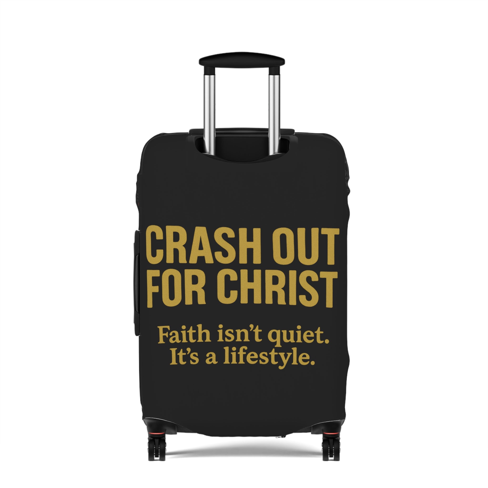 Inspirational Luggage Cover - "Crash Out for Christ" - Travel with Faith
