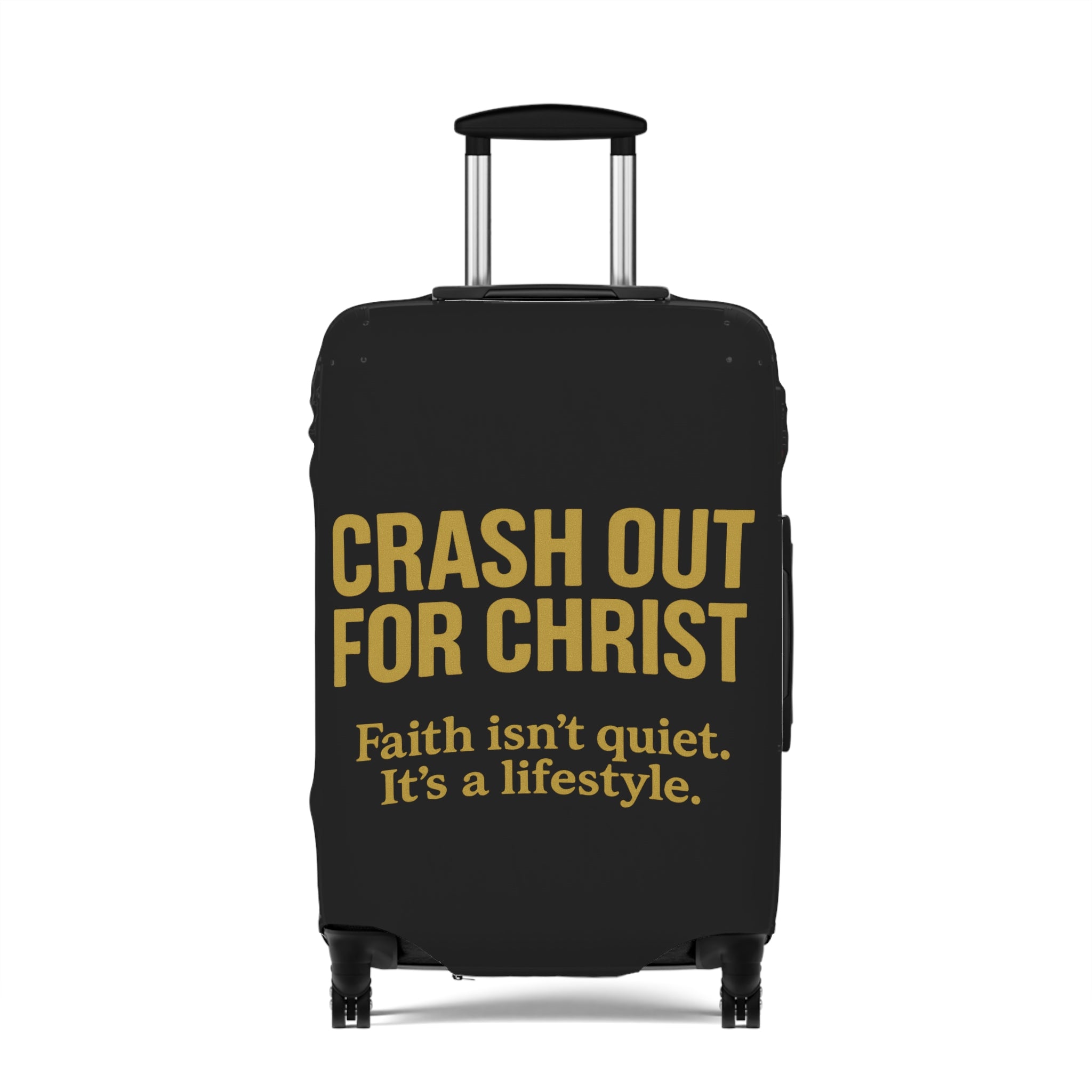 Inspirational Luggage Cover - "Crash Out for Christ" - Travel with Faith