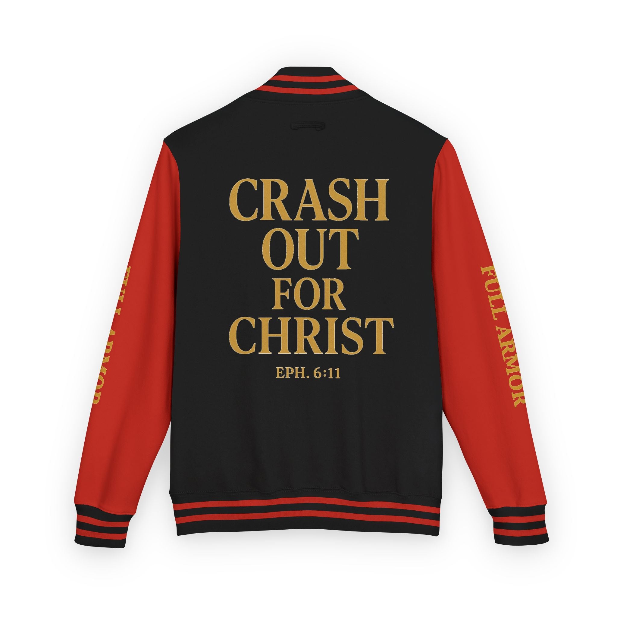 Crash Out for Christ Unisex Heavyweight Letterman Jacket