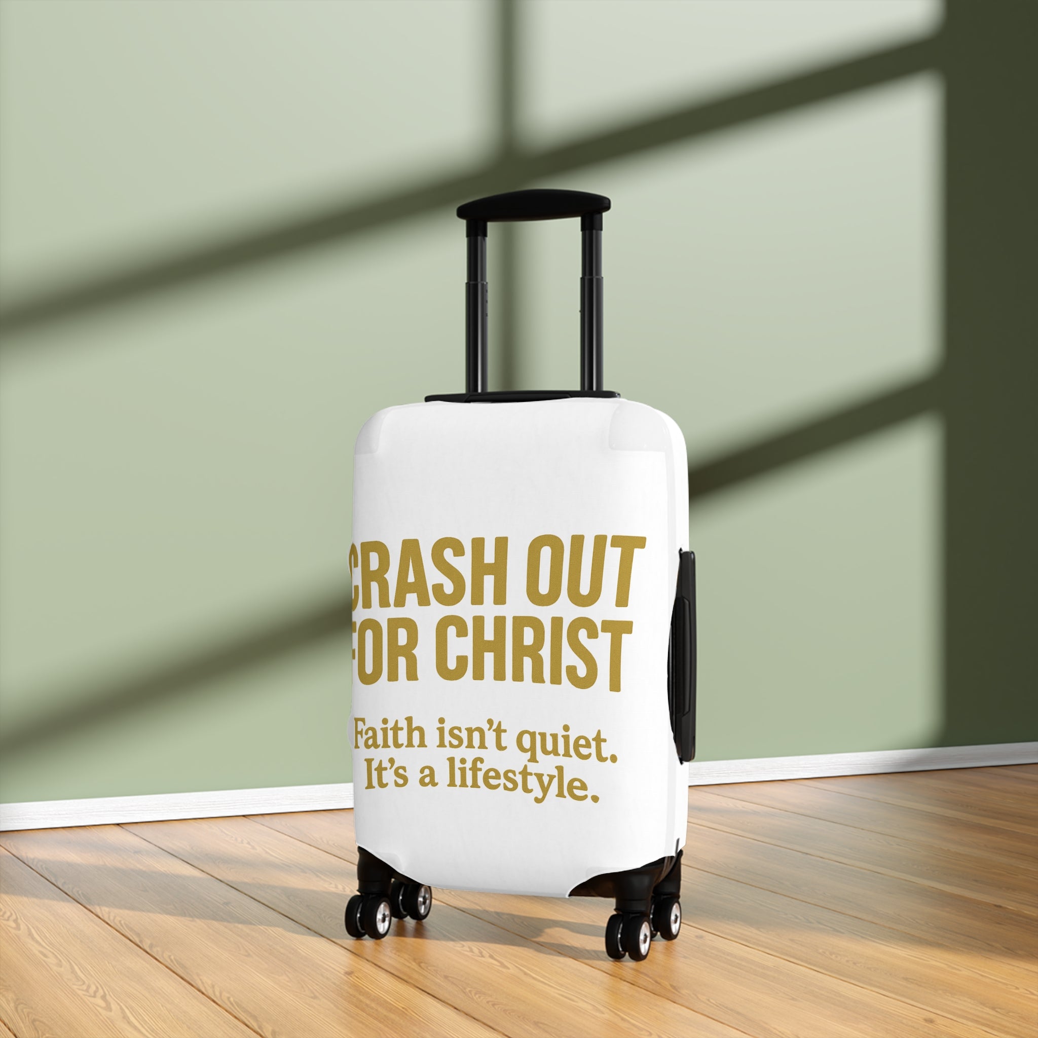 Inspirational Luggage Cover - "Crash Out for Christ"