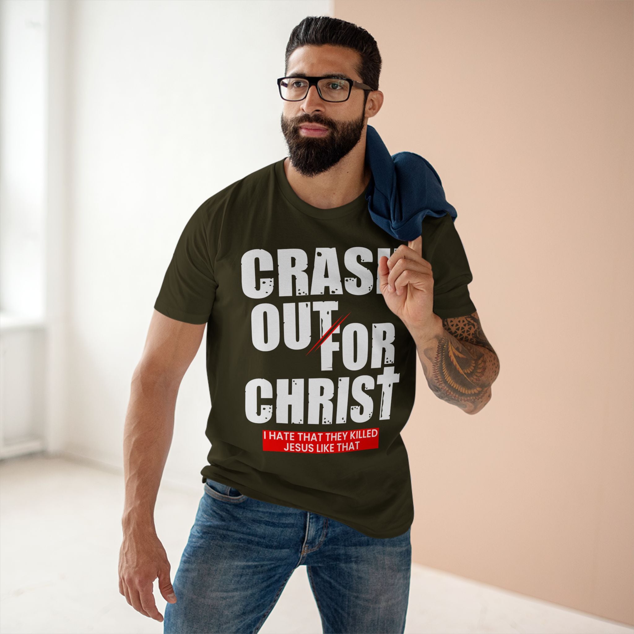 Crash Out for Christ Tee, Faith-Based T-Shirt, Religious Apparel, Inspirational Gift, Christian Tees, Casual Faith Wear