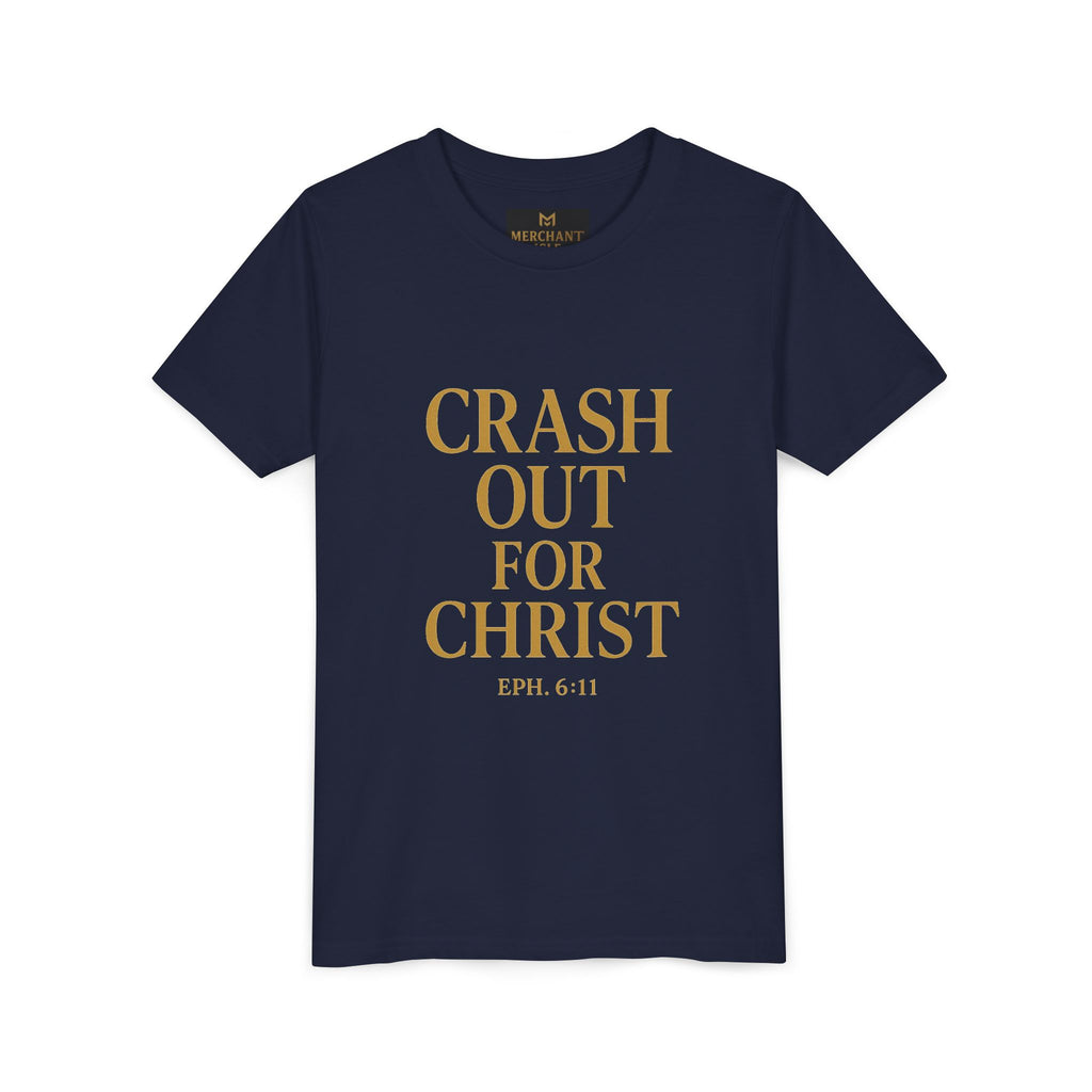 Faith-Inspired Youth Short Sleeve Tee - "Crash Out for Christ"