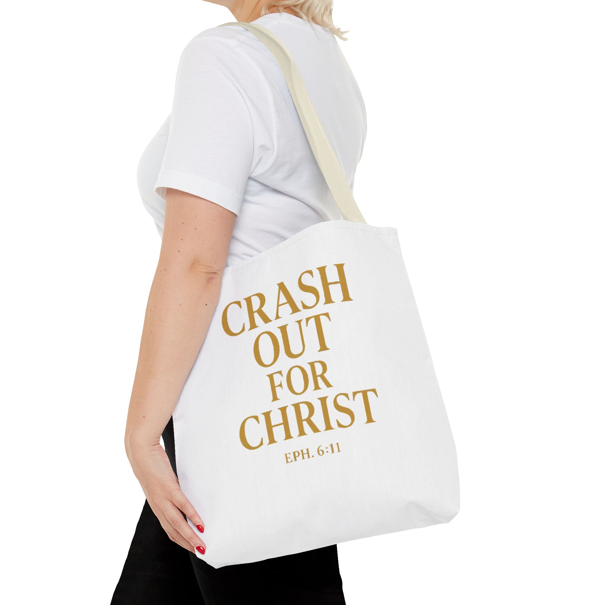 Inspirational Christian Tote Bag - "Crash Out for Christ"