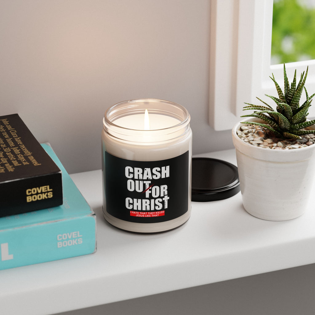 Christian Inspirational Scented Soy Candle | Crash Out for Christ | Unique Gift for Faith Lovers, Home Decor, Spiritual Retreat, Relaxation