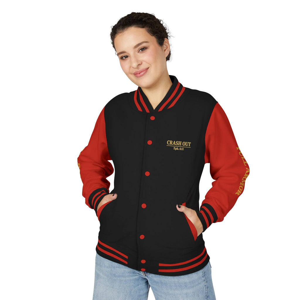 Crash Out for Christ Unisex Heavyweight Letterman Jacket