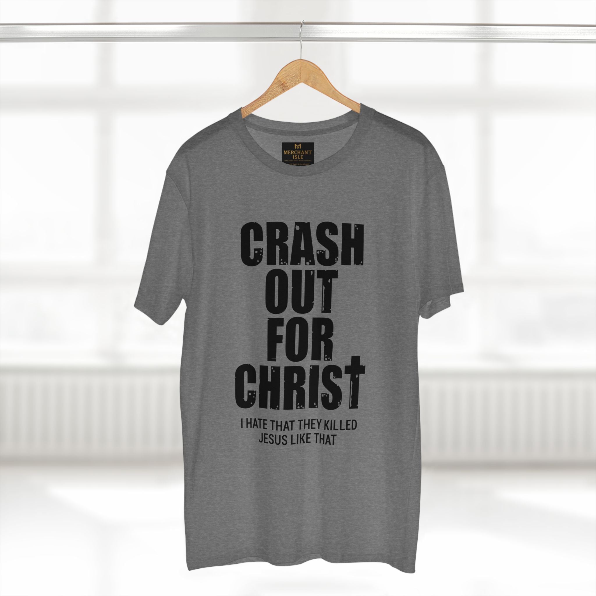 Crash Out for Christ Tee, Christian T-Shirt, Faith Apparel, Religious Gift, Casual Wear, Inspirational Shirts