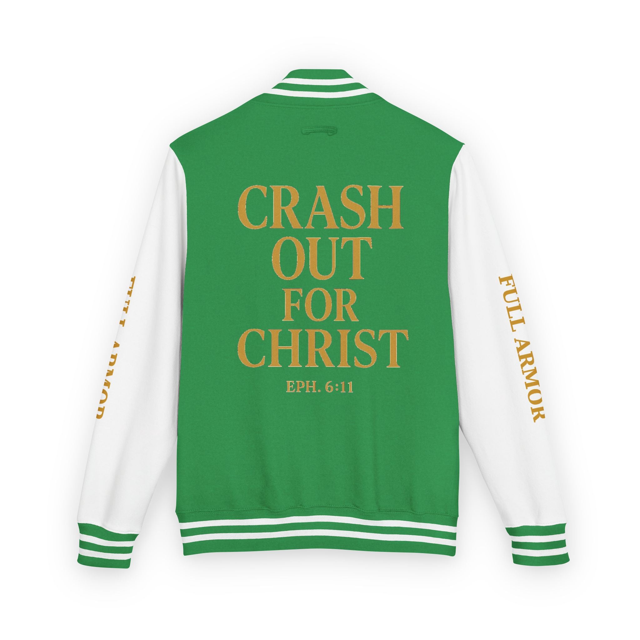 Crash Out for Christ Unisex Heavyweight Letterman Jacket