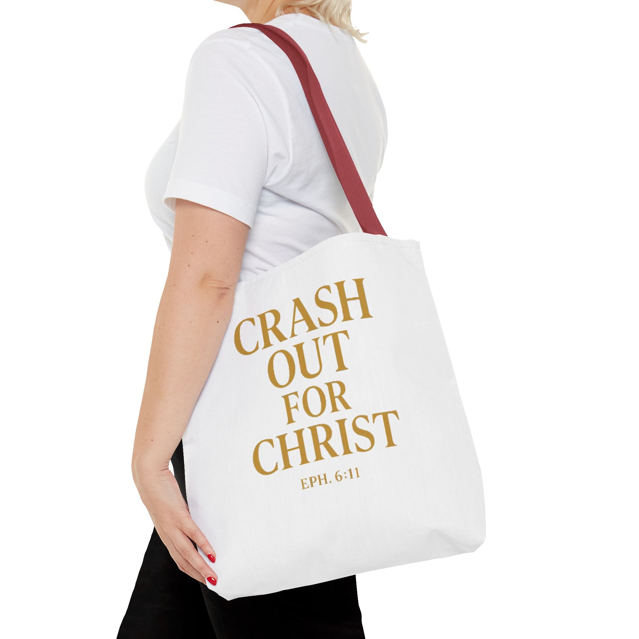 Inspirational Christian Tote Bag - "Crash Out for Christ"