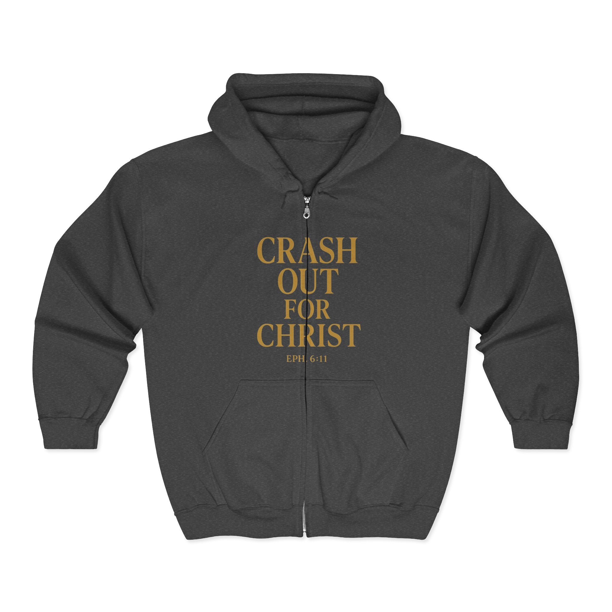 Inspirational Full Zip Hoodie - Crash Out for Christ