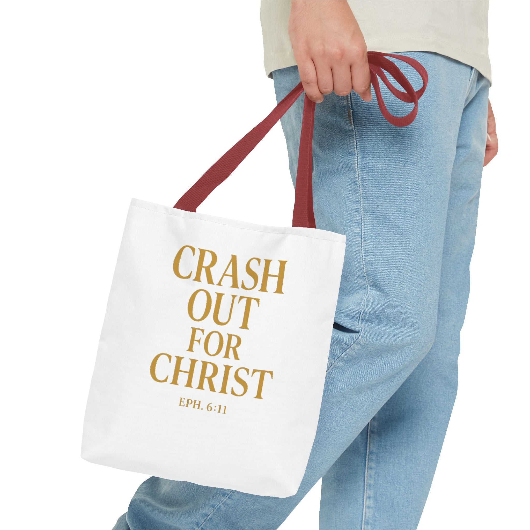 Inspirational Christian Tote Bag - "Crash Out for Christ"