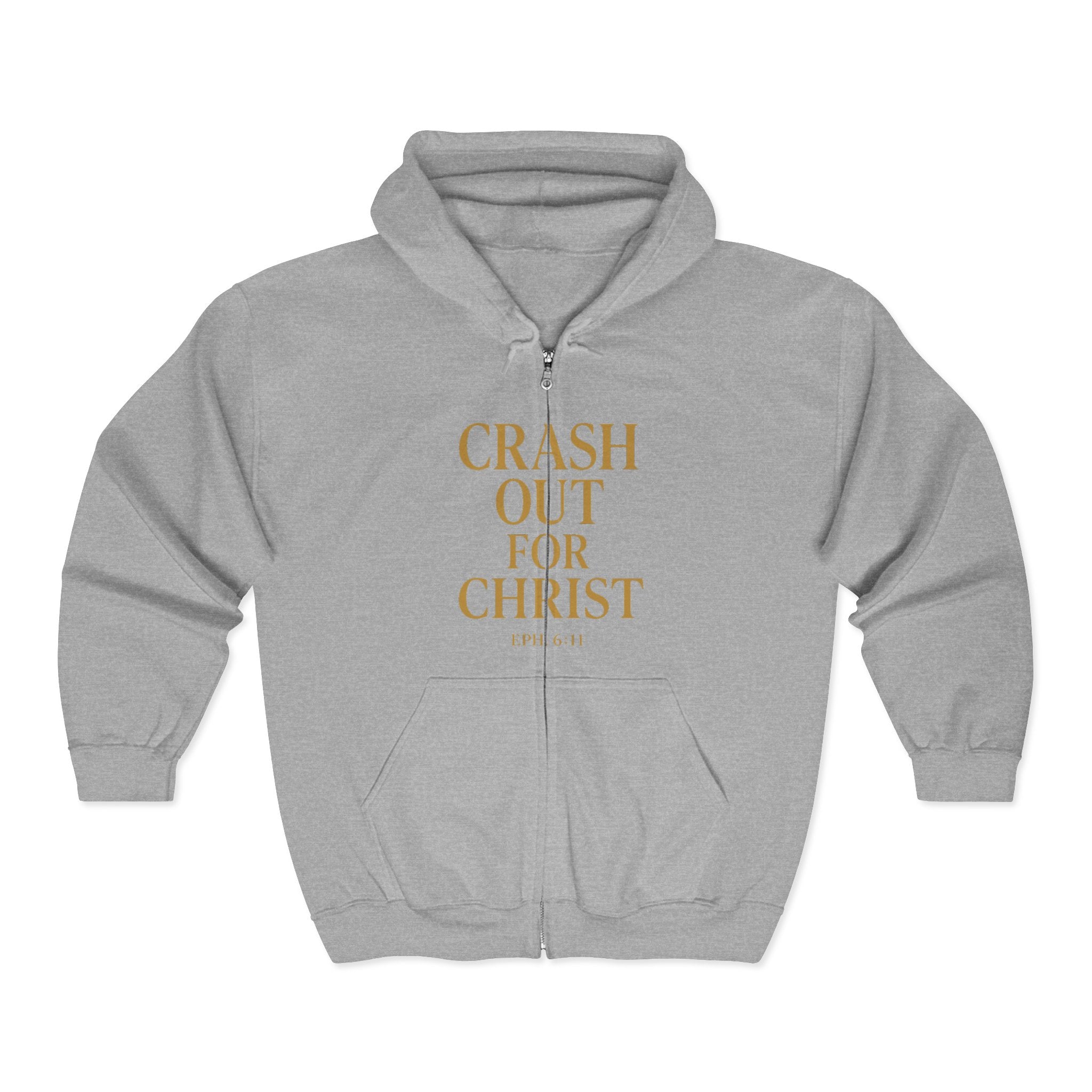 Inspirational Full Zip Hoodie - Crash Out for Christ
