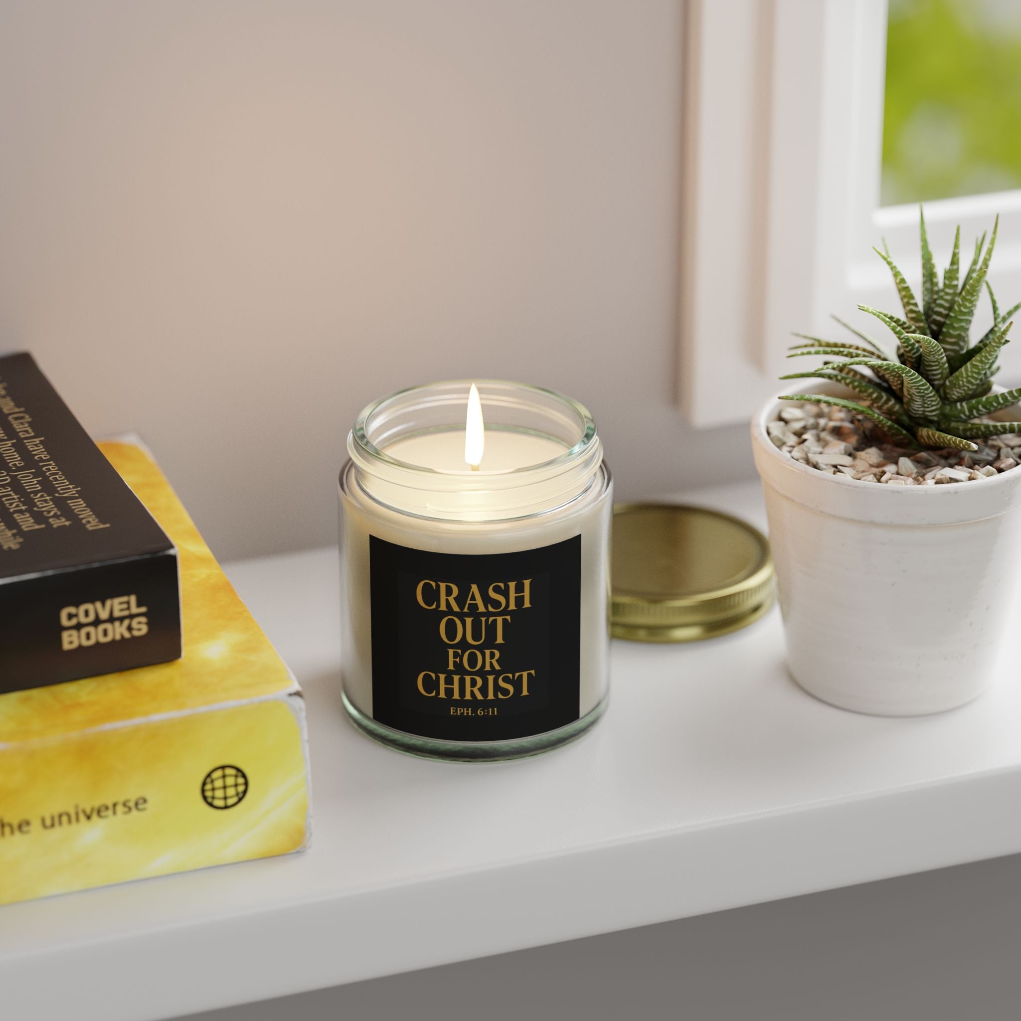 Coconut Apricot Scented Candle - 'Crash Out for Christ'