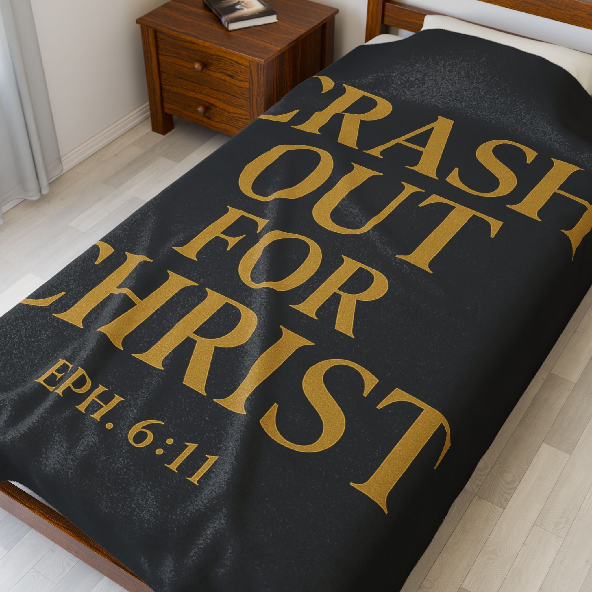 Crash Out for Christ Velveteen Plush Blanket