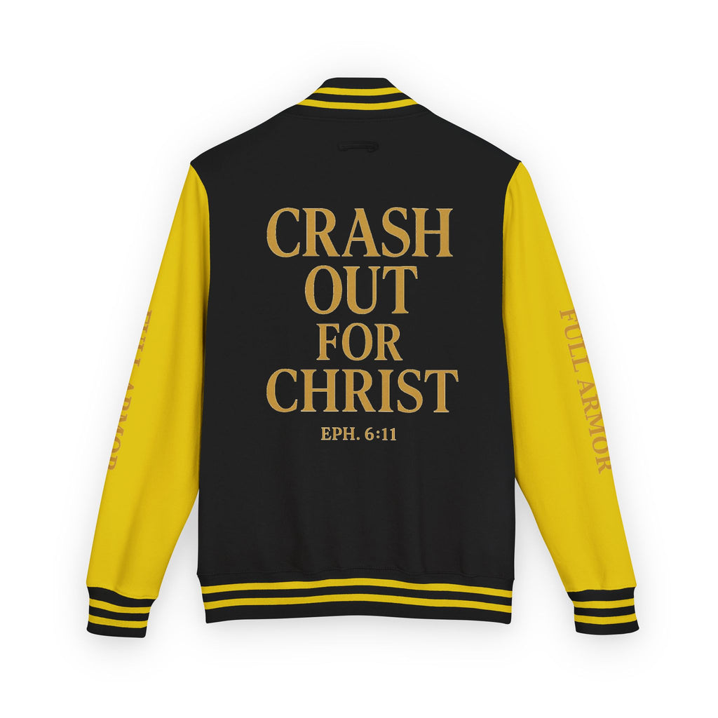 Crash Out for Christ Unisex Heavyweight Letterman Jacket