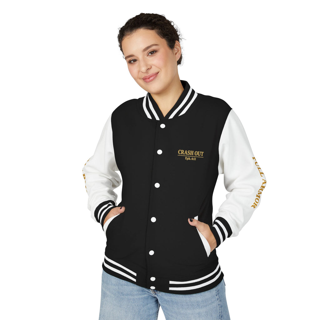 Crash Out for Christ Unisex Heavyweight Letterman Jacket