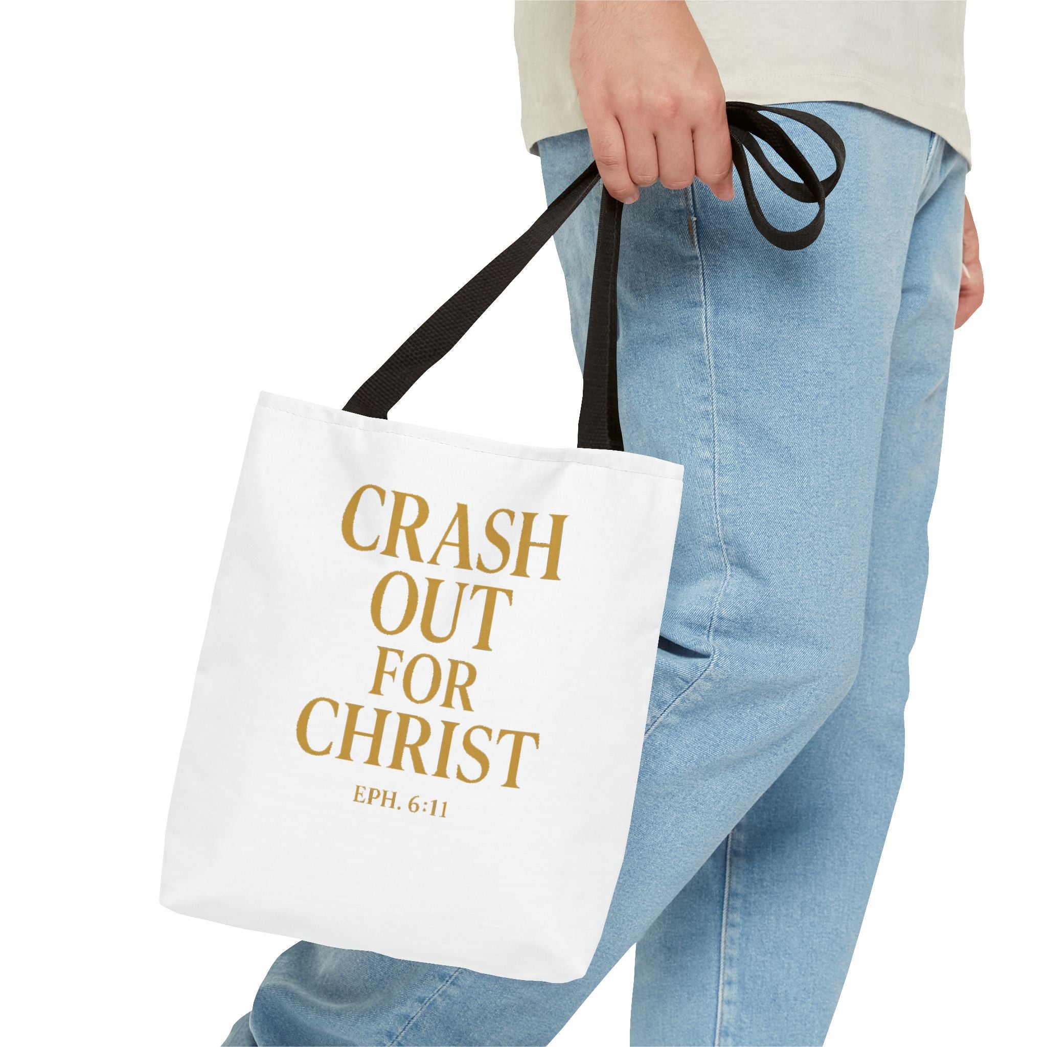 Inspirational Christian Tote Bag - "Crash Out for Christ"