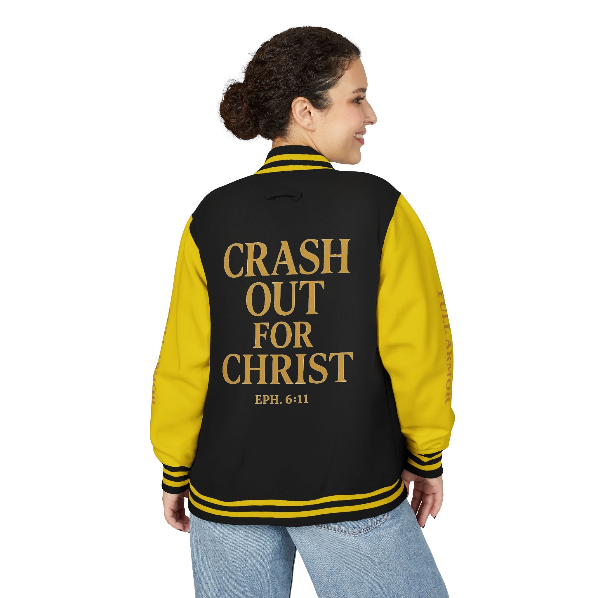 Crash Out for Christ Unisex Heavyweight Letterman Jacket