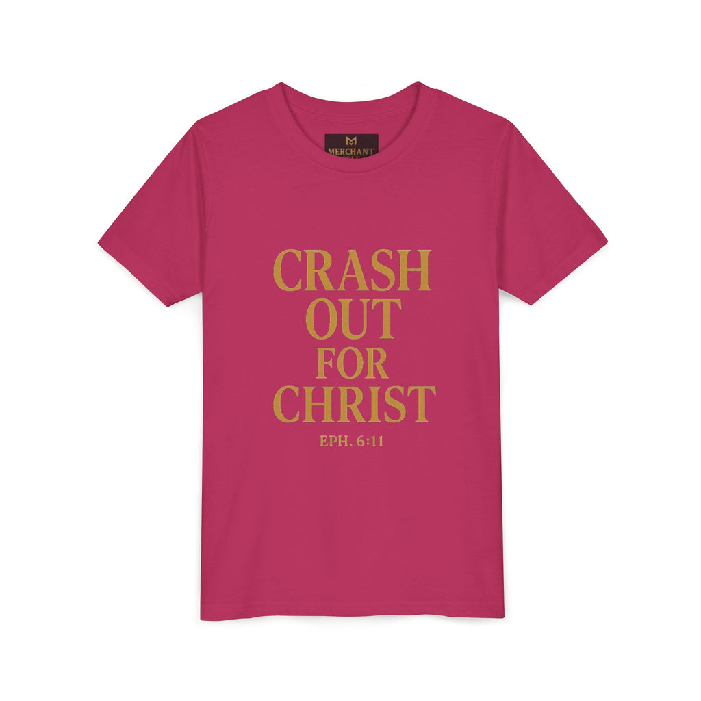 Faith-Inspired Youth Short Sleeve Tee - "Crash Out for Christ"