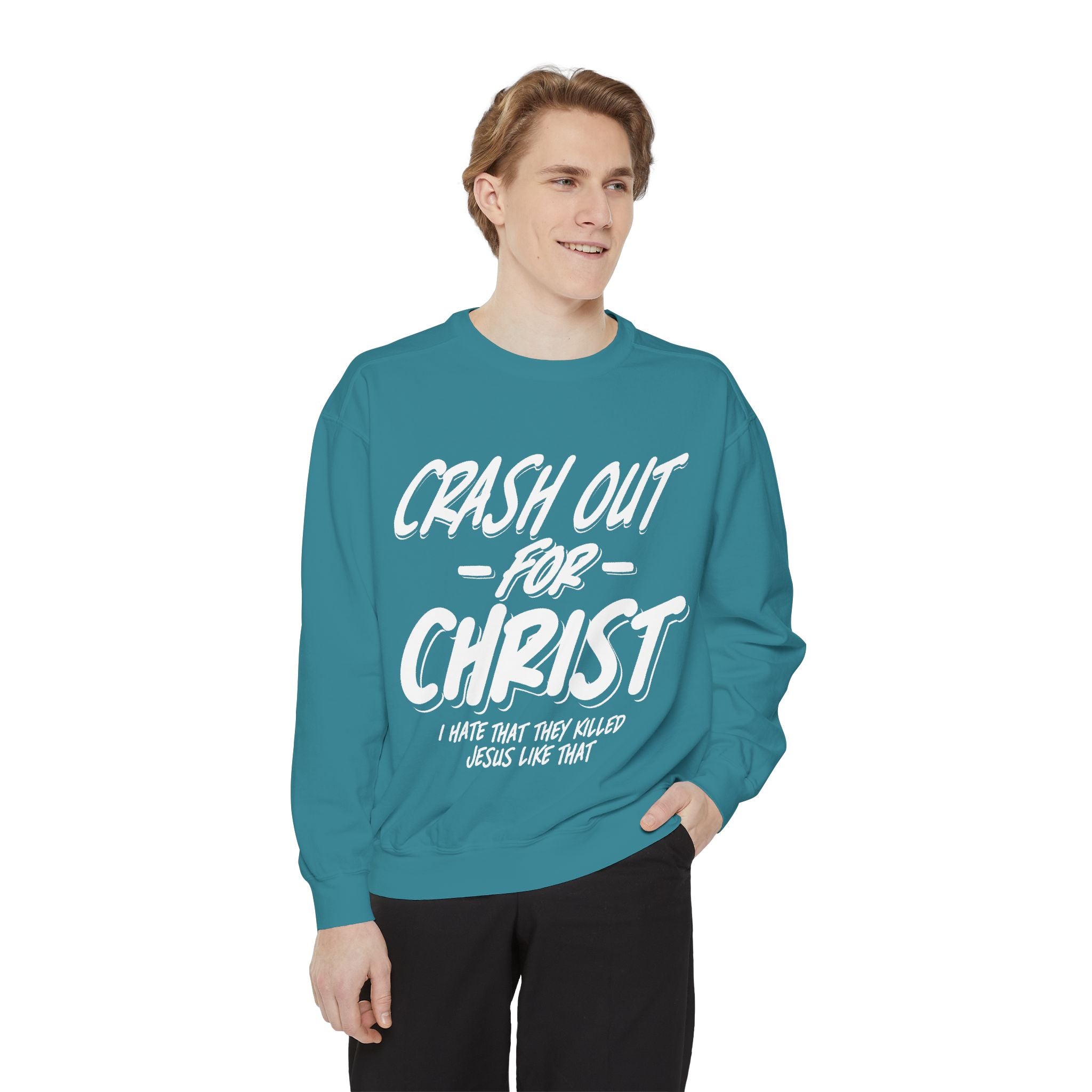 Faith-Inspired Sweatshirt: Crash Out for Christ, Cozy Christian Apparel, Inspirational Gift, Church Outfit, Religious Fashion
