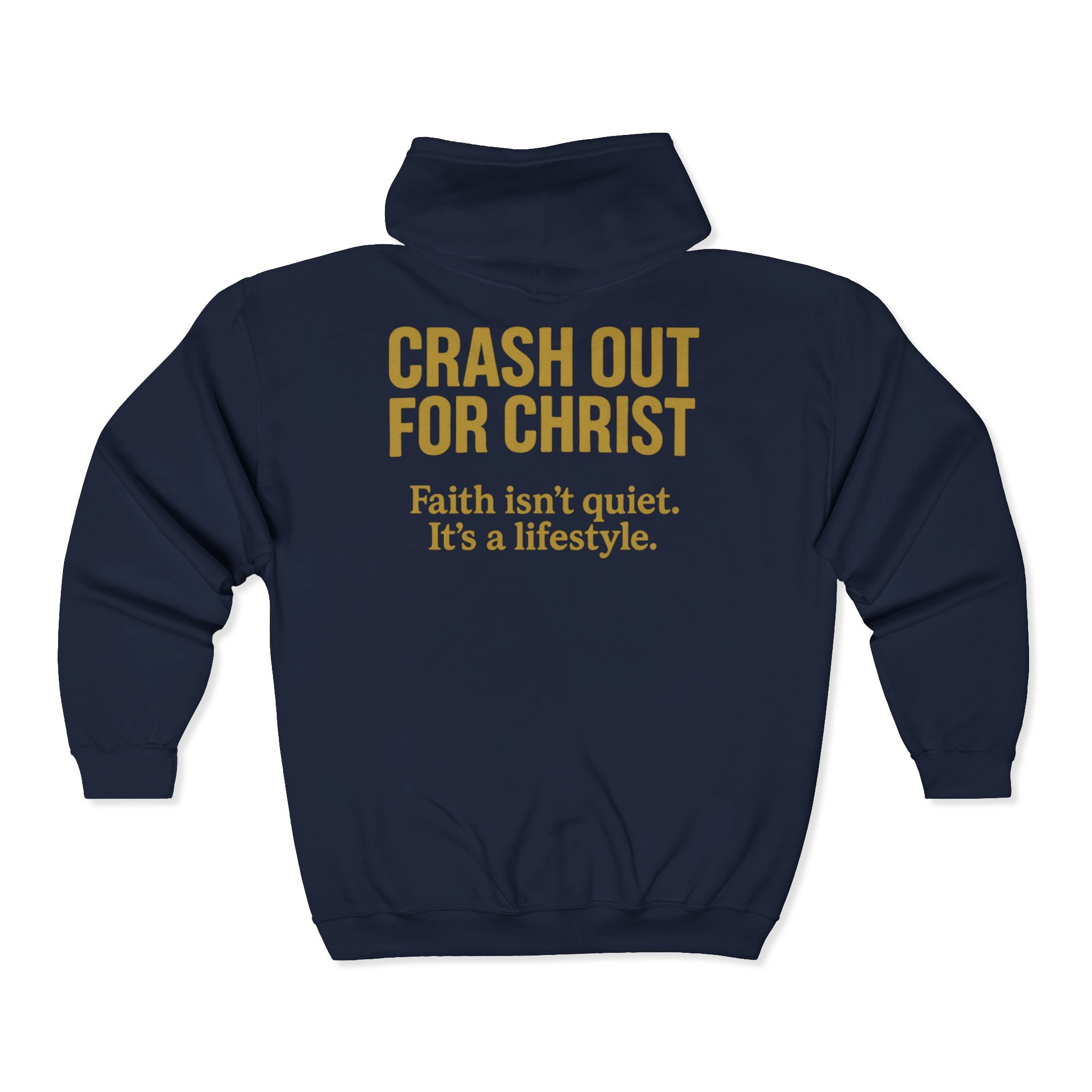 Inspirational Full Zip Hoodie - Crash Out for Christ