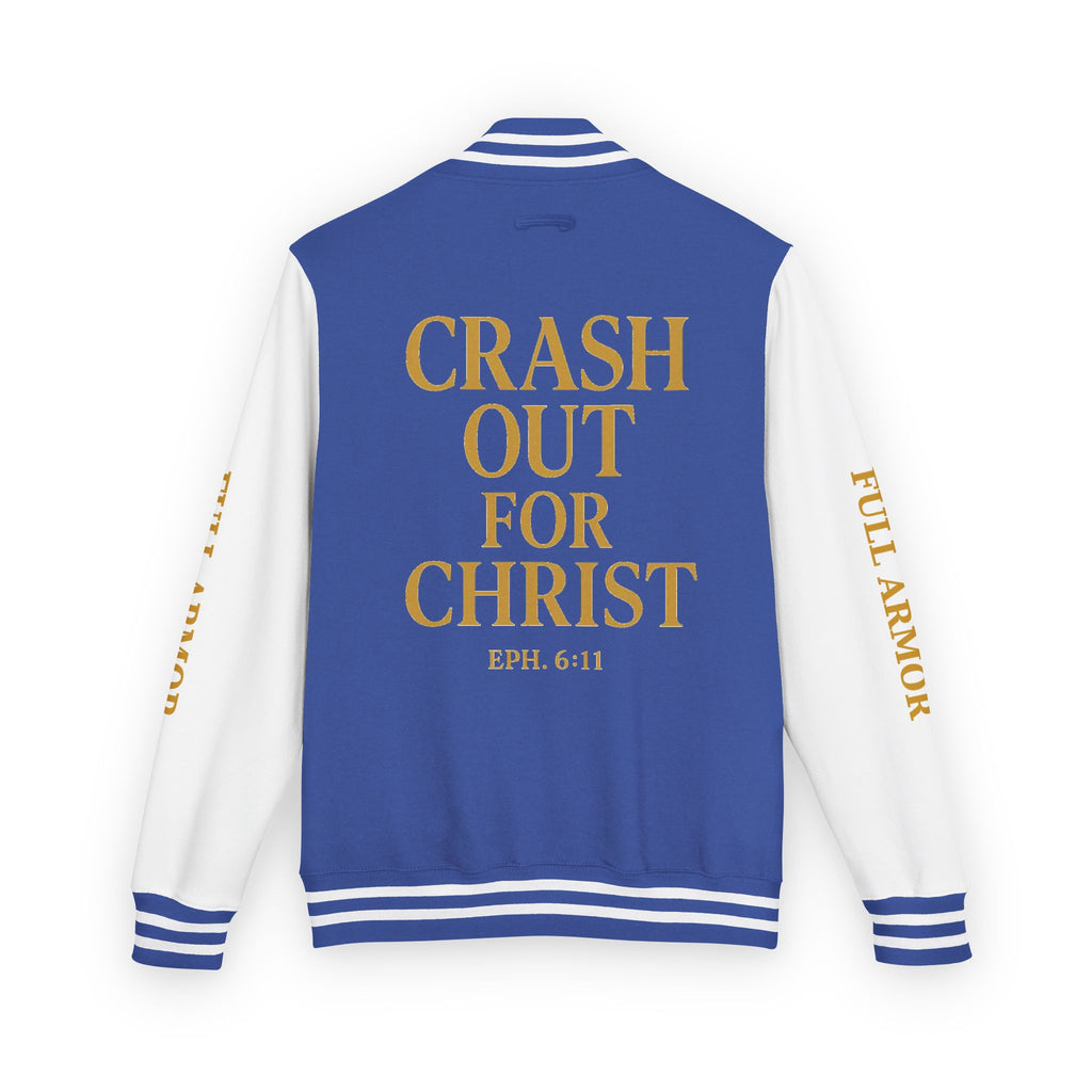 Crash Out for Christ Unisex Heavyweight Letterman Jacket