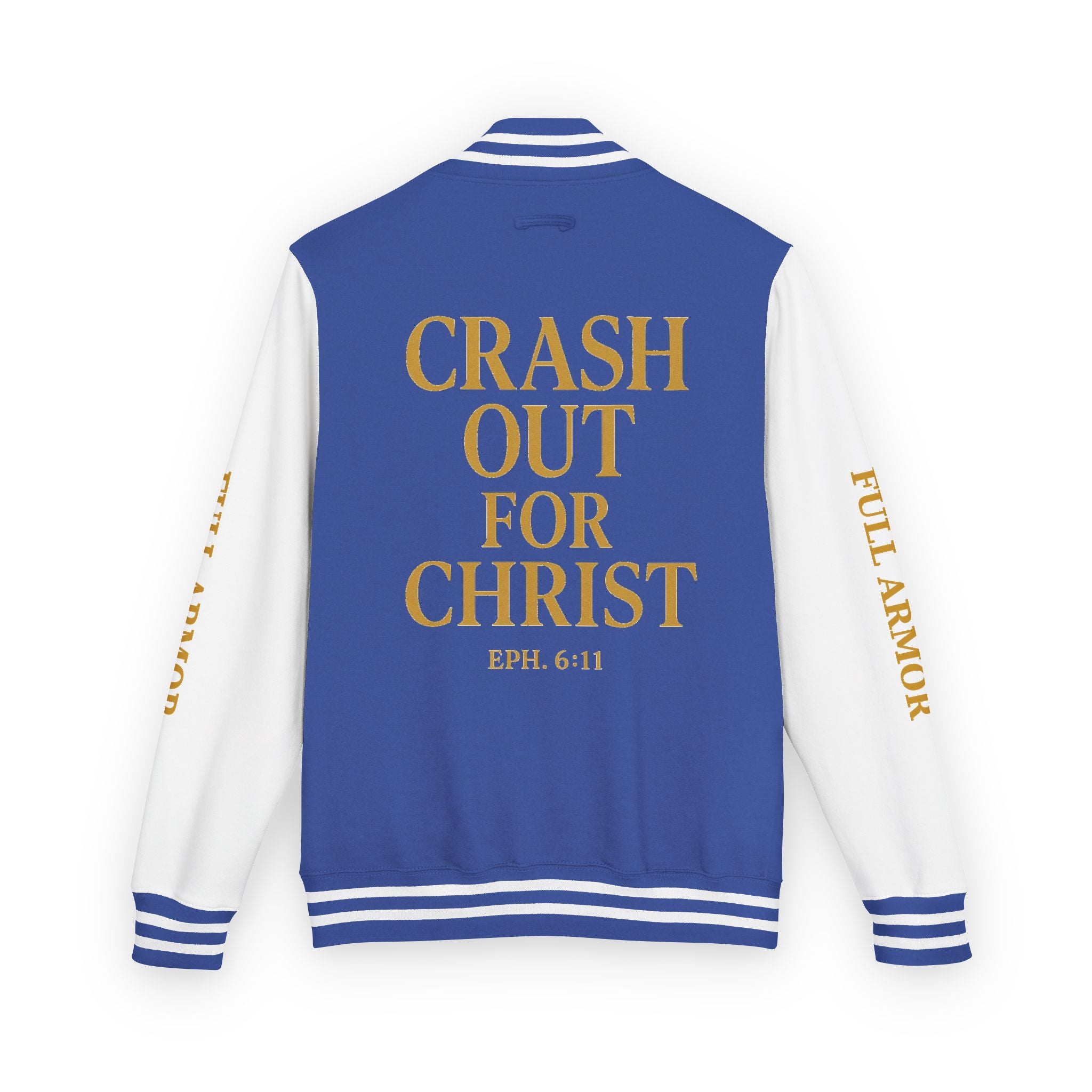 Crash Out for Christ Unisex Heavyweight Letterman Jacket