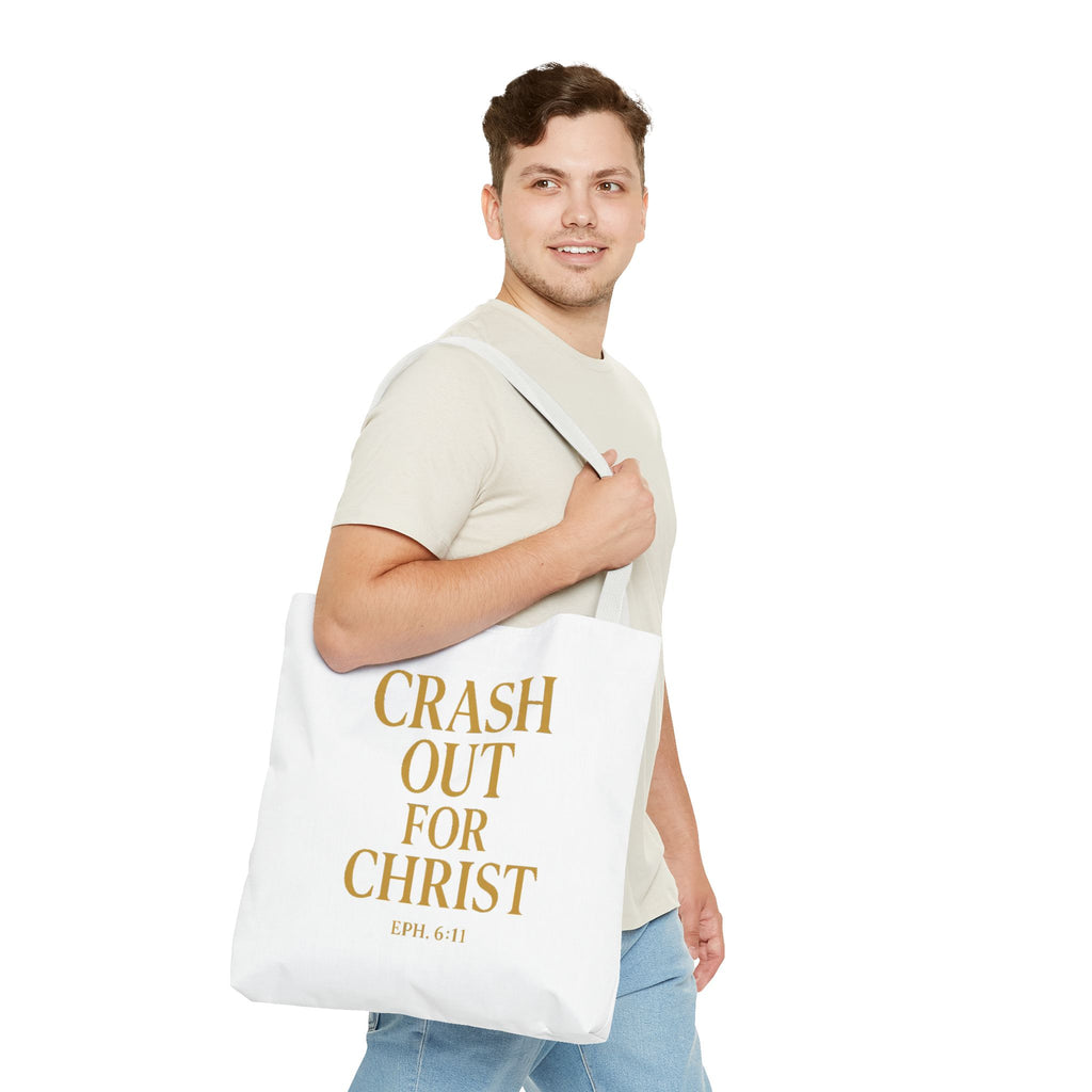 Inspirational Christian Tote Bag - "Crash Out for Christ"
