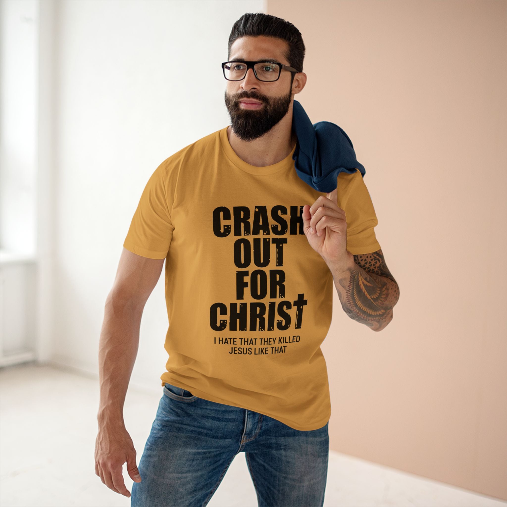 Crash Out for Christ Tee, Christian T-Shirt, Faith Apparel, Religious Gift, Casual Wear, Inspirational Shirts
