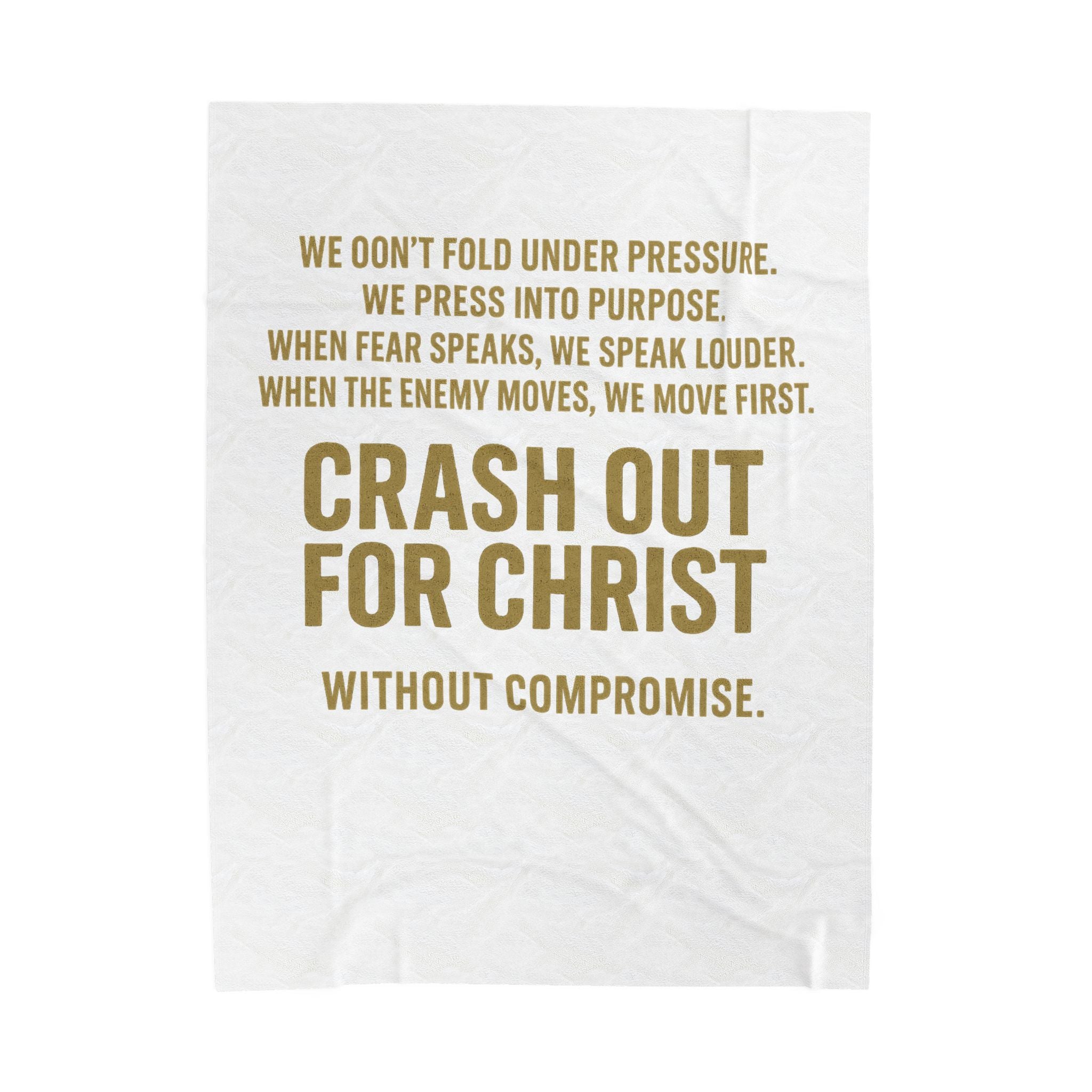 Inspirational Velveteen Plush Blanket - Crash Out for Christ