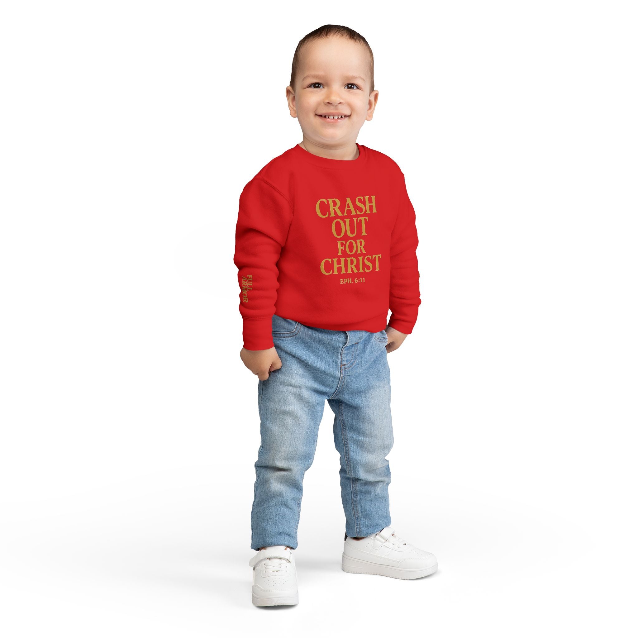 Toddler Sweatshirt: Crash Out for Christ - Cozy Faith-Inspired Pullover