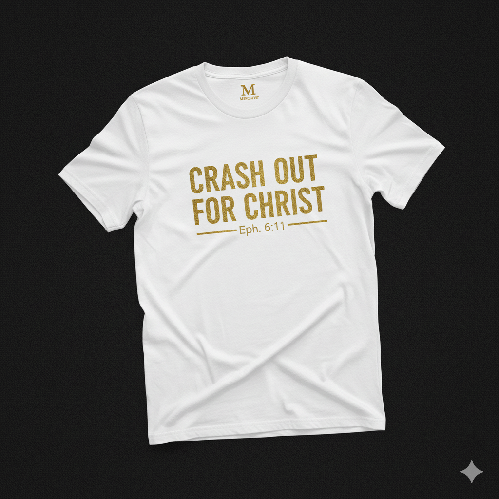 Faith-Inspired Unisex Heavy Cotton Tee - "Crash Out for Christ"